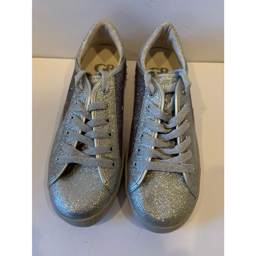 Sparkle Glitter Lace-Up Sneakers - Silver GB GIANNI BINI